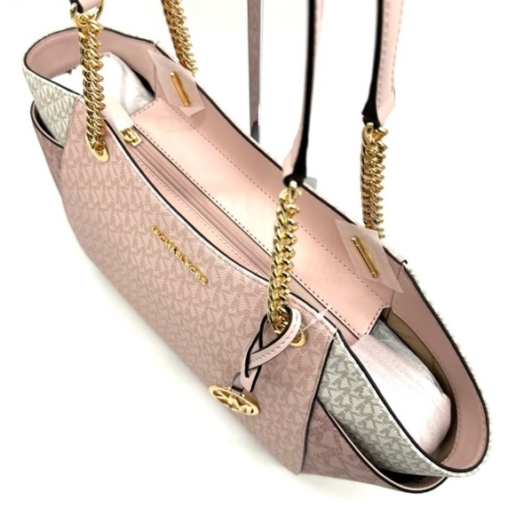 Michael Kors Large Jet Set Travel Shoulder Bag & Trifold Wallet Light Pink Multi - Picture 6 of 13